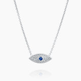White gold Eye pendant with Sapphire and diamonds