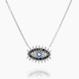 Rose Gold Boho Eye pendants with Sapphire and Diamonds