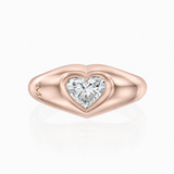 ARISH Heart Signet Ring in Rose Gold