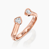 MATCH Hearts Ring - Rose Gold - angled view