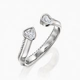 MATCH Hearts Ring - White Gold - angled view
