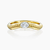 MATCH Oval Ring in yellow gold, front view