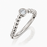 MATCH Round Ring - White Gold - angled view