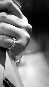 18k White Gold Ring, heart shape Diamonds Carat total weight 1.60-2.20, LOVE at the bottom - DANA ARISH