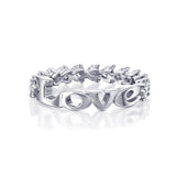 White Gold Diamond Ring, MINI ETERNITY HEARTS feat LOVE