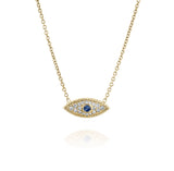 White gold Eye pendant with Sapphire and diamonds