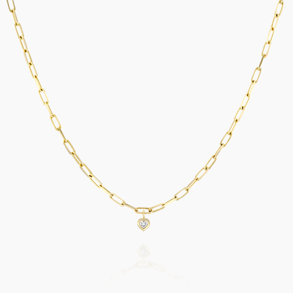 The Chain with mini heart - Yellow Gold