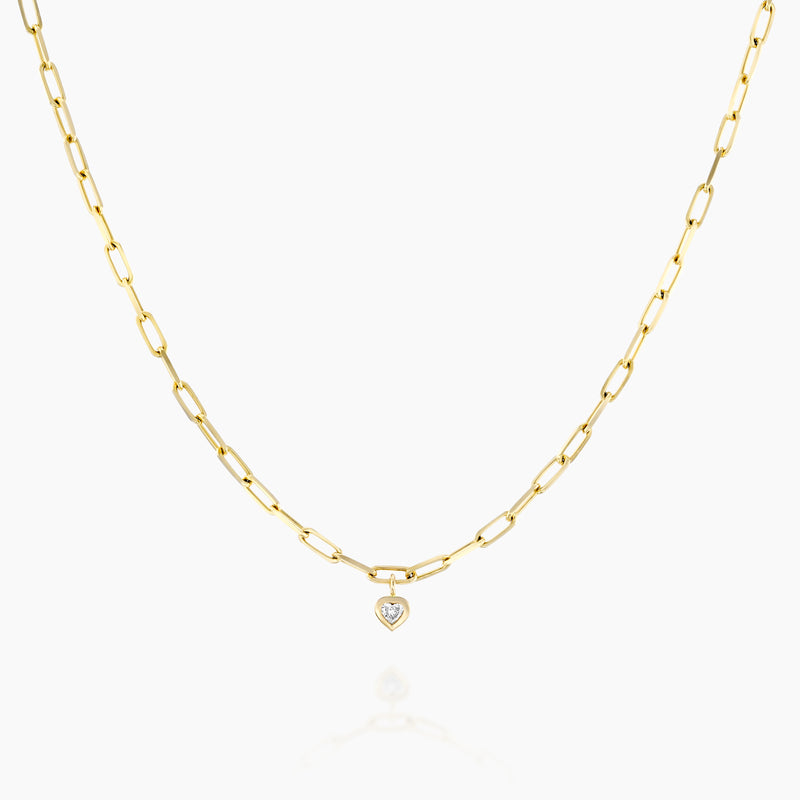 The Chain with mini heart - Yellow Gold