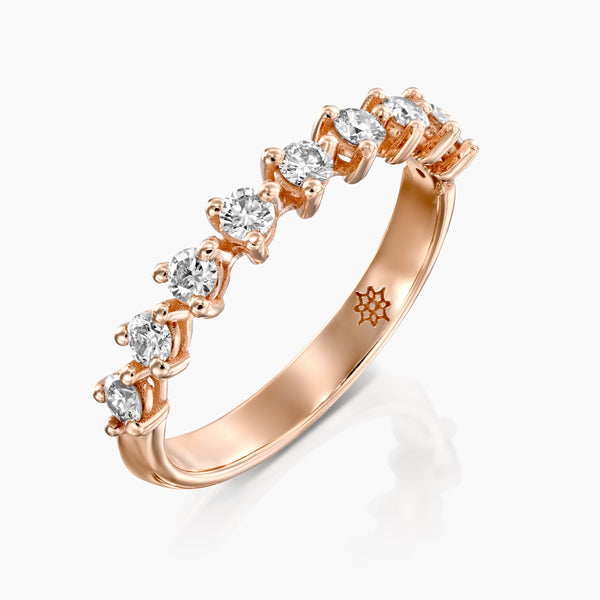 Half Eternity Like Hearts Ring