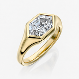 ARISH Hexagon Signet Ring - Yellow Gold - angle view