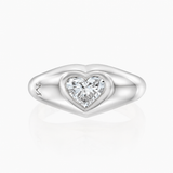 ARISH Heart Signet Ring in White Gold