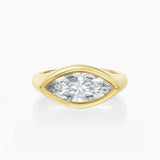 The marquise diamond Signet Ring Yellow Gold