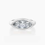 The marquise diamond Signet Ring White Gold