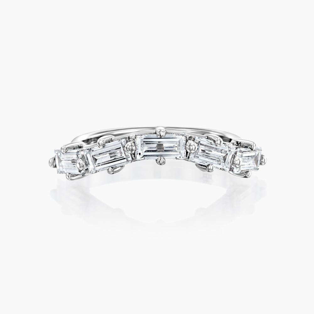 MATCH Baguette Ring with five diamonds, front view