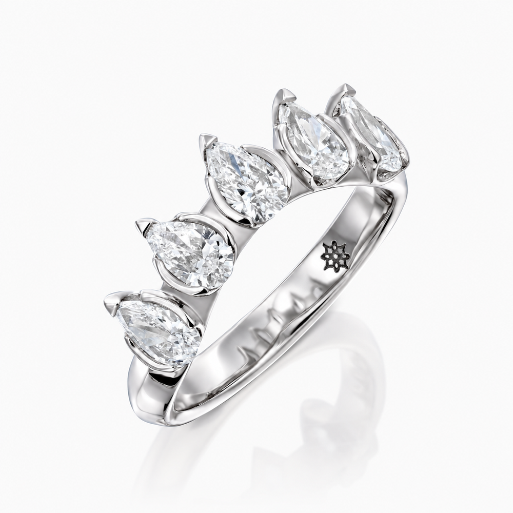MATCH Drops Ring - White Gold - angled view