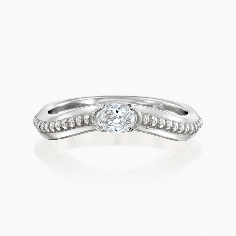 MATCH Oval Ring - White Gold