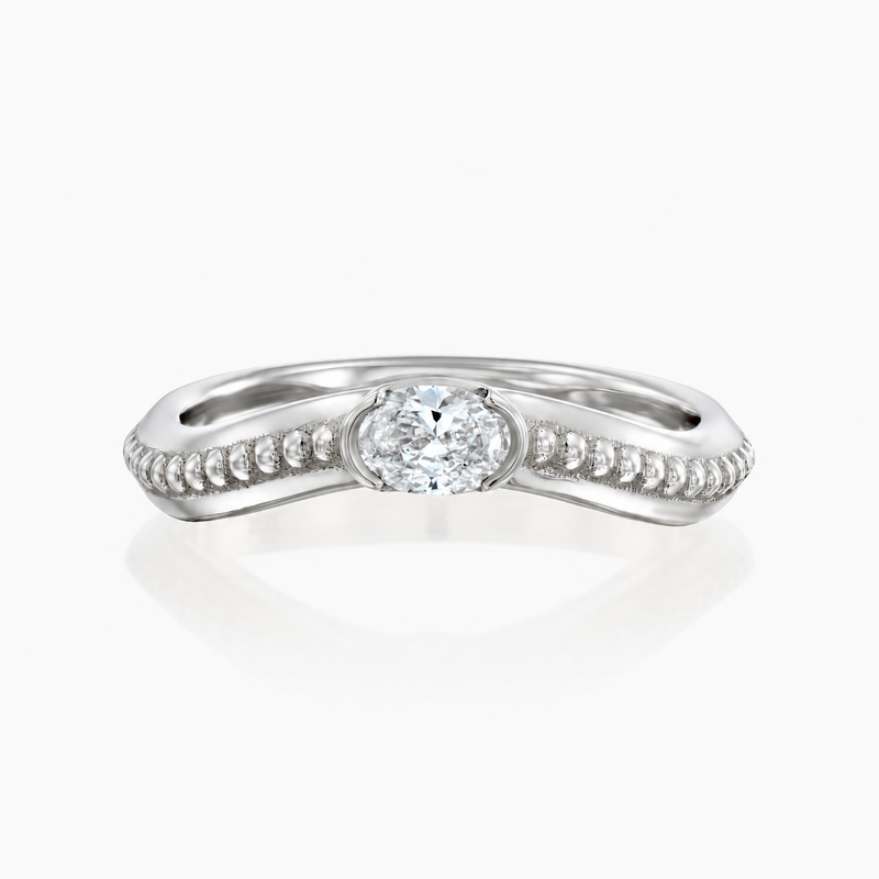 MATCH Oval Ring - White Gold