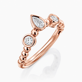 MATCH Pear Ring - Rose Gold - angled view