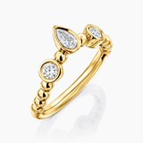 MATCH Pear Ring - Yellow Gold - angled view