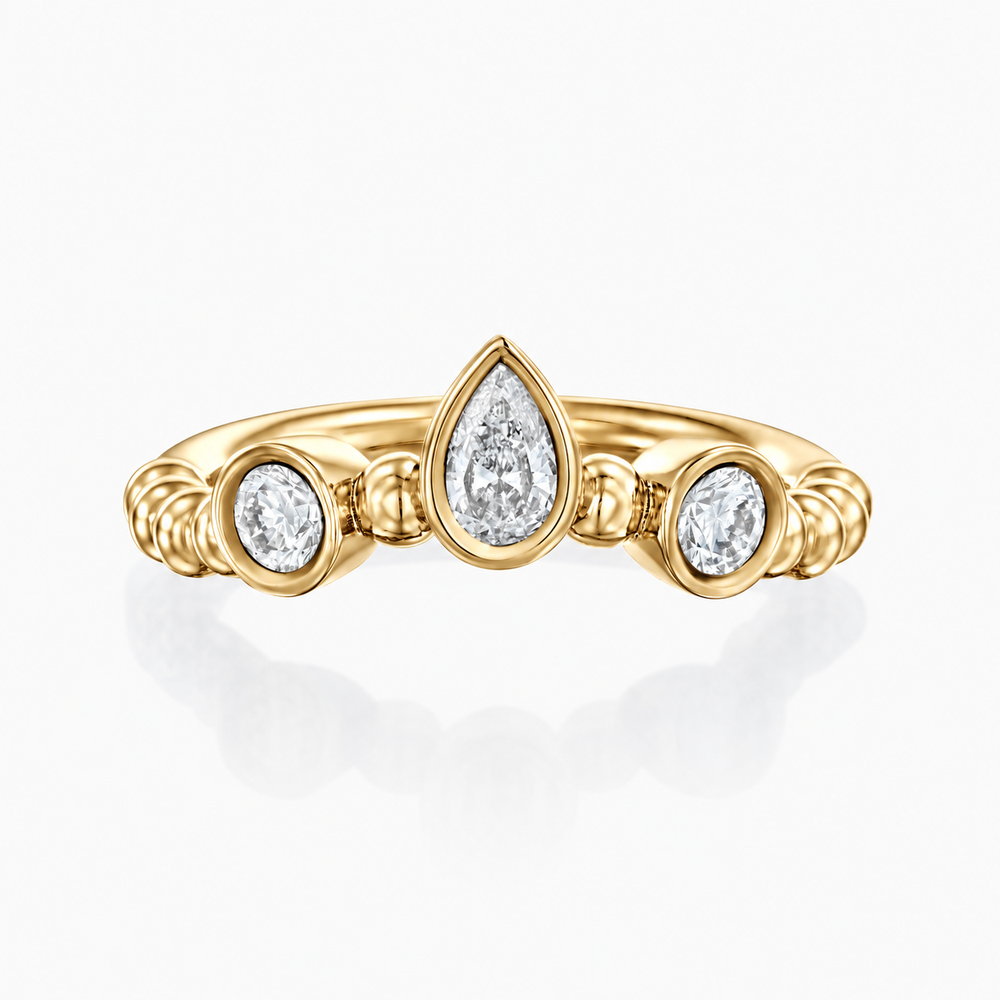 MATCH Pear Ring - Yellow Gold