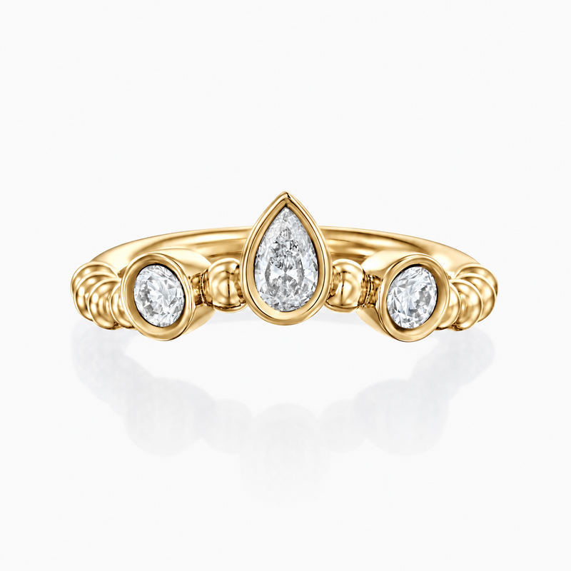 MATCH Pear Ring - Yellow Gold