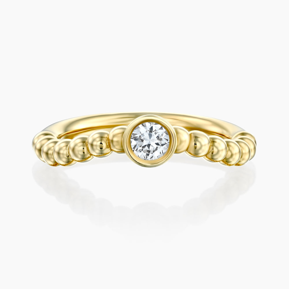 MATCH Round Ring in yellow gold, front view