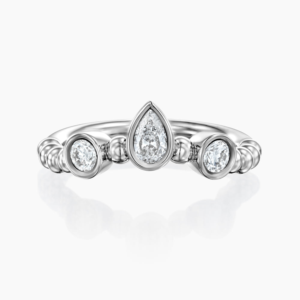 MATCH Pear Ring - White Gold