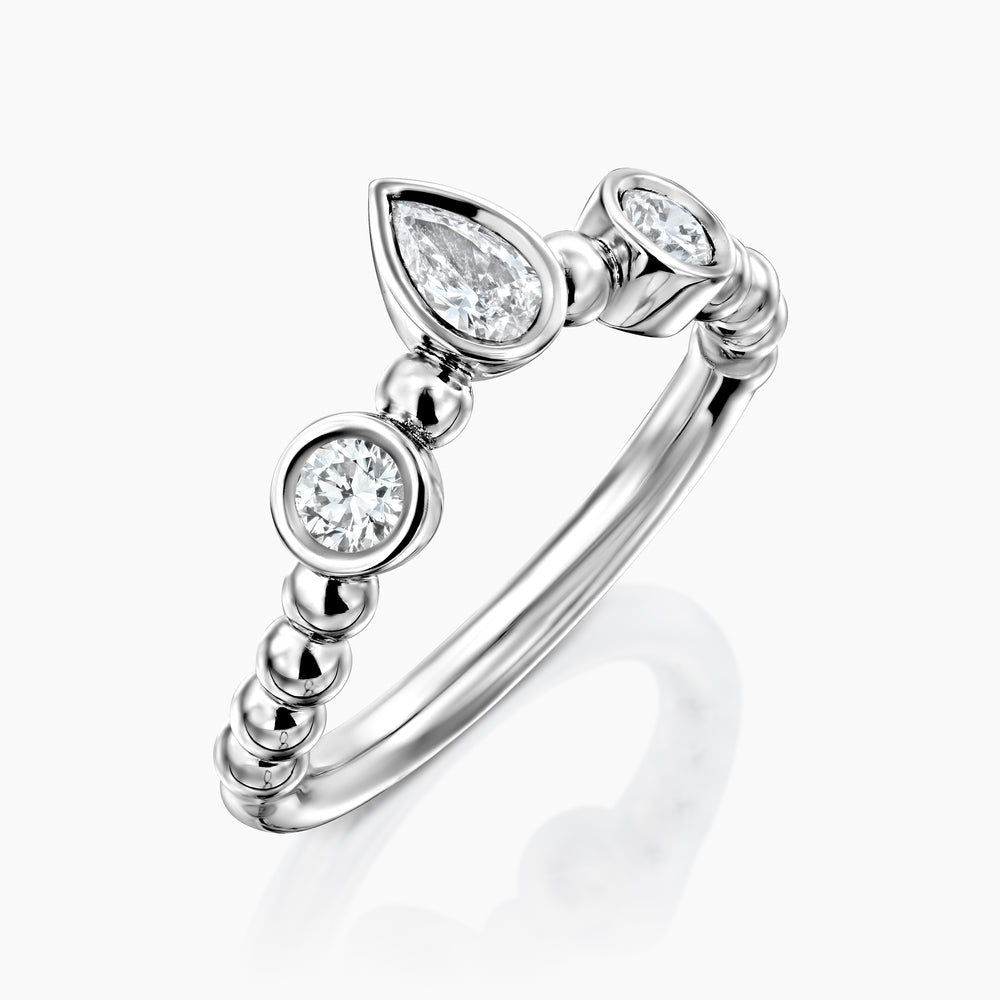 MATCH Pear Ring - White Gold