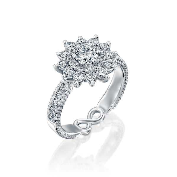 LUX White Swan - Diamond & White Gold Engegmant Ring by DANA ARISH
