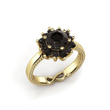 Black Swan Engagement Ring, 13 Black Diamonds Ring by DANA ARISH