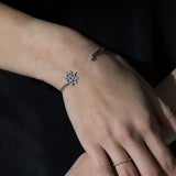 LOGO Wire Cuff, One Center Diamond and Gold Bracelet by DANA ARISH