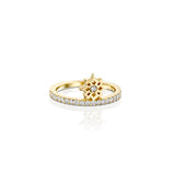 ARISH Mini Logo Ring, 14k Yellow Gold & Round Brilliant Diamond Ring by DANA ARISH Jewelry