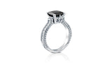 Stunning Princess cut, 1.50 carat natural Black Diamond Center Stone Ring, shimmering brilliant white 0.28 Diamonds on the Ring by DANA ARISH