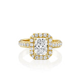 Round Brilliant Ring, Diamonds & Yellow Gold Engegmant Ring, Radiant Cut Center Stone Rings by DANA ARISH