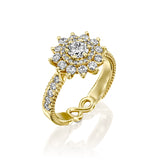 LUX White Swan - Diamond & Yellow Gold Engegmant Ring by DANA ARISH
