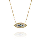 Yellow Gold, Sapphire & Diamonds Necklace - The Marquise Eye by DANA ARISH