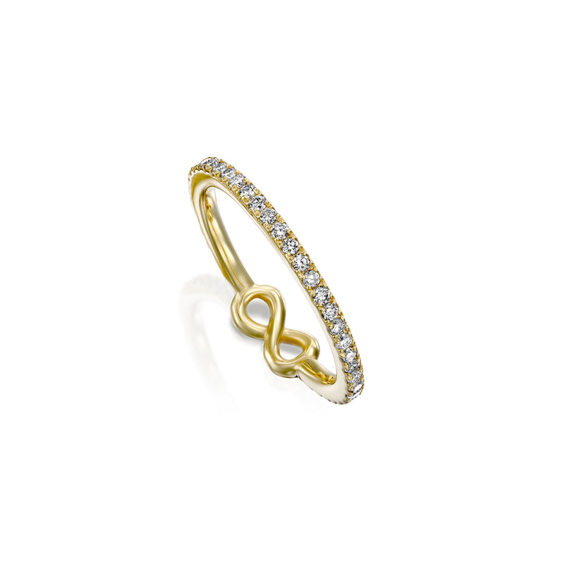 Fine Line Infinity Ring, Rose Gold & Diamonds Ring, by DANA ARISH Jewelry