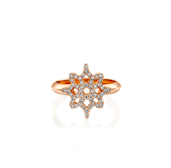ARISH Logo Ring, Rose Gold & Diamond by DANA ARISH Jewelry