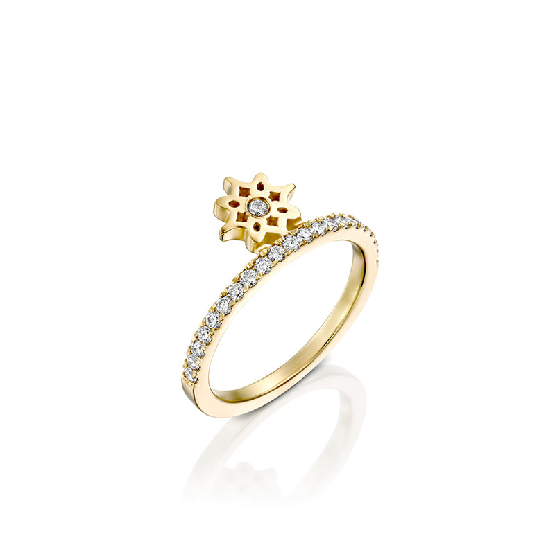 ARISH Mini Logo Ring, Brilliant Diamond & Gold Ring - DANA ARISH