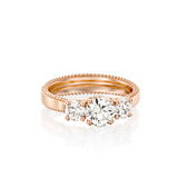 Winter Engegmant Ring, Three Stone Diamond & Rose Gold Engegmant Ring by DANA ARISH
